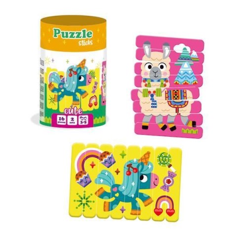 GRA EDUKACYJNA PUZZLE PATYCZKI JEDNOROŻEC LAMA UKŁADANKA ROTER KAFER