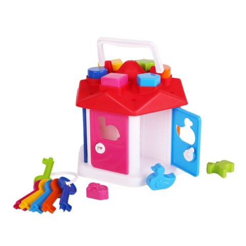 SORTER DOMEK EDUKACYJNY Z KLUCZAMI ZESTAW KLOCKI KSZTAŁTY KOLORY SORTER DOMEK EDUKACYJNY Z KLUCZAMI ZESTAW KLOCKI KSZTAŁTY KOLORY