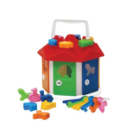 SORTER DOMEK EDUKACYJNY Z KLUCZAMI ZESTAW KLOCKI KSZTAŁTY KOLORY SORTER DOMEK EDUKACYJNY Z KLUCZAMI ZESTAW KLOCKI KSZTAŁTY KOLORY
