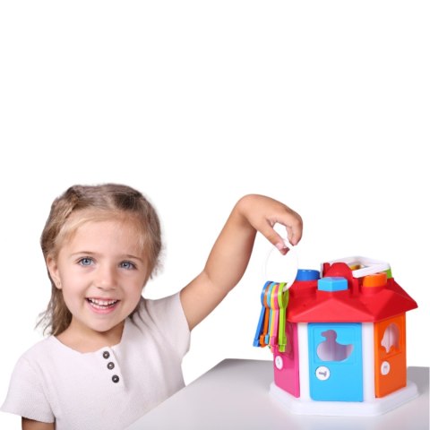 SORTER DOMEK EDUKACYJNY Z KLUCZAMI ZESTAW KLOCKI KSZTAŁTY KOLORY SORTER DOMEK EDUKACYJNY Z KLUCZAMI ZESTAW KLOCKI KSZTAŁTY KOLORY