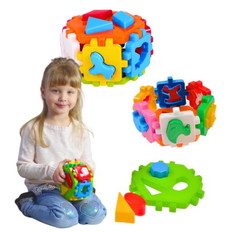 SORTER HEXAGON KOSTKA EDUKACYJNA KSZTAŁTY KOLORY ZWIERZĘTA KLOCKI SORTER HEXAGON KOSTKA EDUKACYJNA KSZTAŁTY KOLORY ZWIERZĘTA KLOCKI