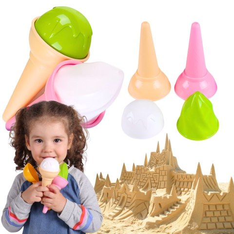FOREMKI FORMY DO PIASKU LODY W ROŻKU + ŁYŻECZKA FOREMKI FORMY DO PIASKU LODY W ROŻKU + ŁYŻECZKA