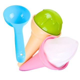 FOREMKI FORMY DO PIASKU LODY W ROŻKU + ŁYŻECZKA