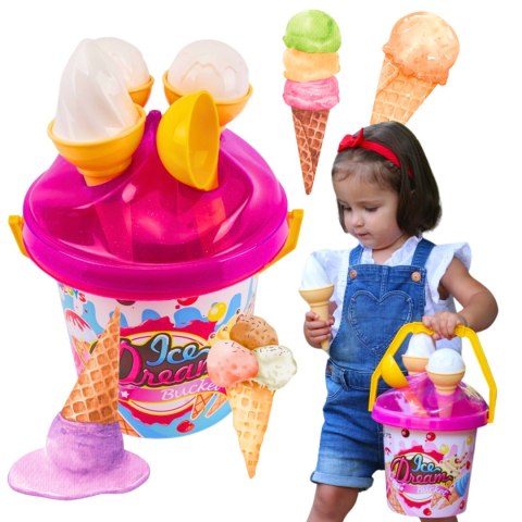 WIADERKO FOREMKI ZESTAW LODY DO PIASKU SŁODKI DESER LODZIARNIA WIADERKO FOREMKI ZESTAW LODY DO PIASKU SŁODKI DESER LODZIARNIA