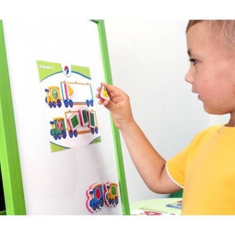 MAGNETYCZNA GRA KOLORY I FIGURY PUZZLE UKŁADANKA LOKOMOTYWY ROTER KAFER