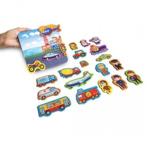 ZESTAW MAGNETYCZNY TRANSPORT Z TABLICĄ MAGNESY UKŁADANKA ROTER KAFER ZESTAW MAGNETYCZNY TRANSPORT Z TABLICĄ MAGNESY UKŁADANKA ROTER KAFER