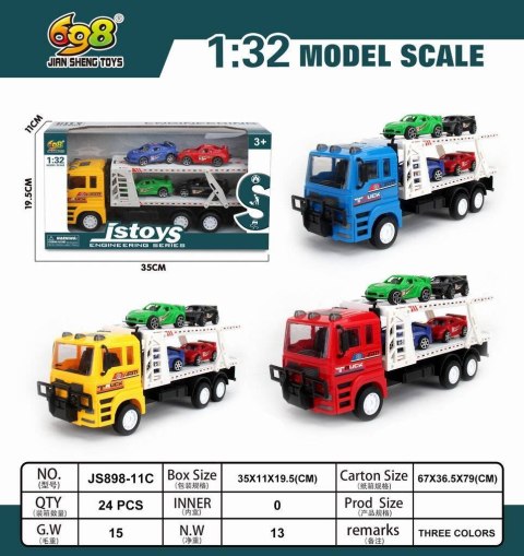 Laweta z zestawem aut JS898-11C Laweta z zestawem aut JS898-11C