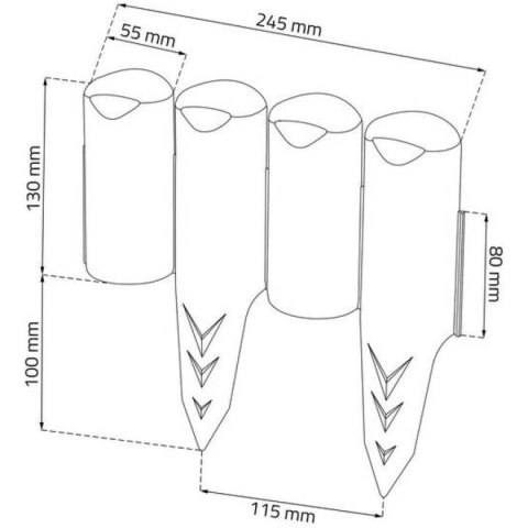 PALISADA OGRODOWA OBRZEŻE TRAWNIKOWE 250CM IPBO BRĄZ