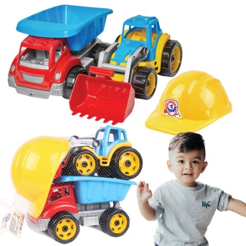 ZESTAW 2 POJAZDY BUDOWLANE KOPARKA WYWROTKA KASK BUDOWLANY BUDOWA ZESTAW 2 POJAZDY BUDOWLANE KOPARKA WYWROTKA KASK BUDOWLANY BUDOWA
