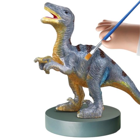 DUŻY ZESTAW DINOZAURÓW DO MALOWANIA W WALIZCE FIGURKI FARBKI MATA DINOZAUR