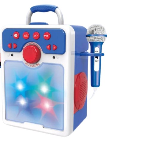 ZESTAW DO ŚPIEWANIA KARAOKE DWA MIKROFONY EFEKTY ŚWIETLNE WGRANE PIOSENKI ZESTAW DO ŚPIEWANIA KARAOKE DWA MIKROFONY EFEKTY ŚWIETLNE WGRANE PIOSENKI
