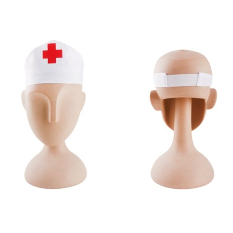 The doctor wears a cap. The doctor wears a cap.