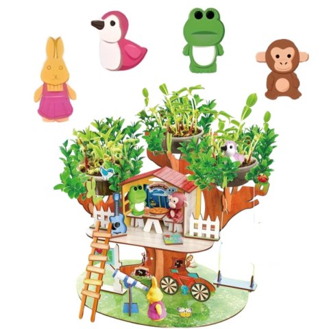 Tree house and mung bean planting Tree house and mung bean planting