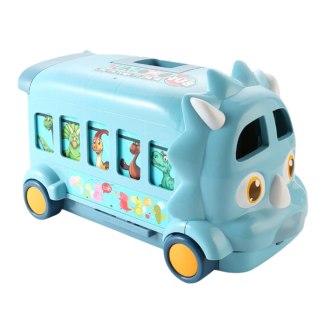 Animal park dinosaur bus with 9 animals