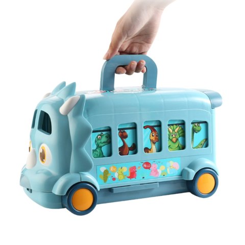 Animal park dinosaur bus with 9 animals