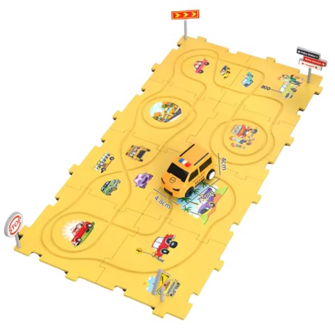 Diy puzzle track - school bus Diy puzzle track - school bus
