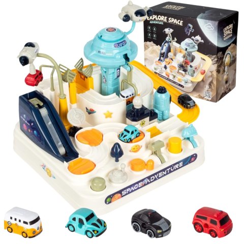 Space themed adventure with 4 cars (6 buttons
