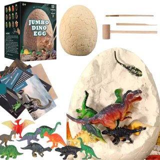 Giant dinosaur egg contains 12 dinosaurs, 12 cards and 3 tools