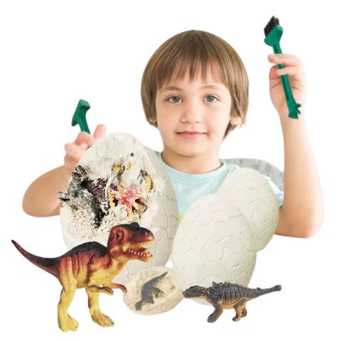 Giant dinosaur egg contains 12 dinosaurs, 12 cards and 3 tools