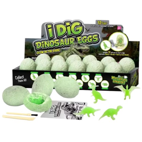 Archaeological dinosaur eggs 12 pc/box with single double-headed tools