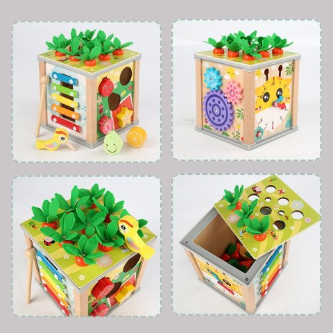 DREWNIANA KOSTKA EDUKACYJNA SORTER CYMBAŁKI DREWNIANA KOSTKA EDUKACYJNA SORTER CYMBAŁKI