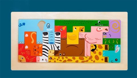 DREWNIANA UKŁADANKA KLOCKI DOPASUJ KSZTAŁTY DLA DZIECKA ZWIERZĘTA ZOO DREWNIANA UKŁADANKA KLOCKI DOPASUJ KSZTAŁTY DLA DZIECKA ZWIERZĘTA ZOO