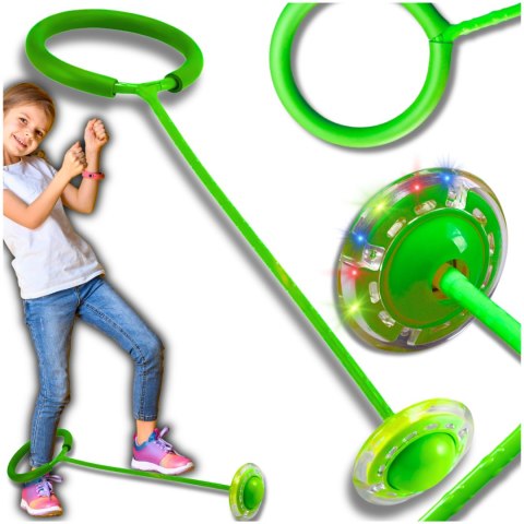 HULA HOP NA NOGĘ SKIPPER SKAKANKA MIĘKKA GUMOWA Z DIODAMI LED ZIELONE HULA HOP NA NOGĘ SKIPPER SKAKANKA MIĘKKA GUMOWA Z DIODAMI LED ZIELONE