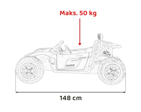 Auto Buggy Racing 5 na akumulator dla dzieci +3. Szary + Silniki 2x200W + Pilot + Wolny Start