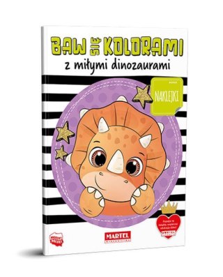 Baw się kolorami z miłymi dinozaurami z naklejkami