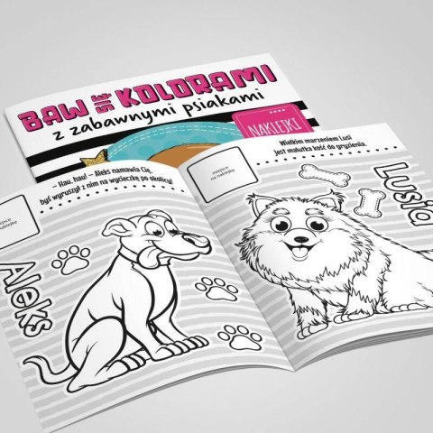 Baw się kolorami z zabawnymi psiakami z naklejkami Baw się kolorami z zabawnymi psiakami z naklejkami