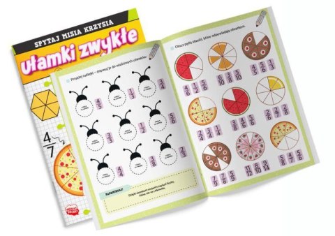 Kolorowanka Spytaj Misia Krzysia. Ułamki zwykłe z naklejkami Kolorowanka Spytaj Misia Krzysia. Ułamki zwykłe z naklejkami