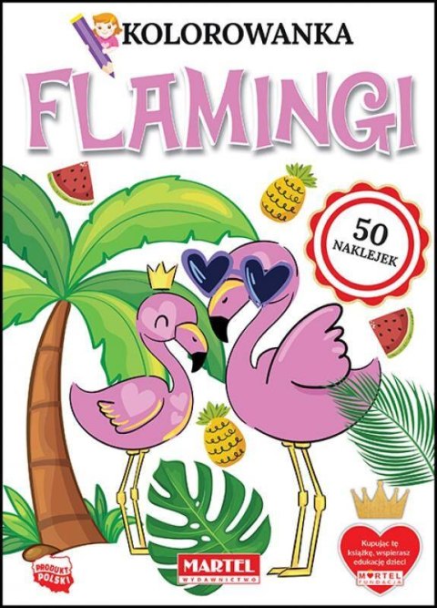 Kolorowanka z naklejkami Flamingi Kolorowanka z naklejkami Flamingi