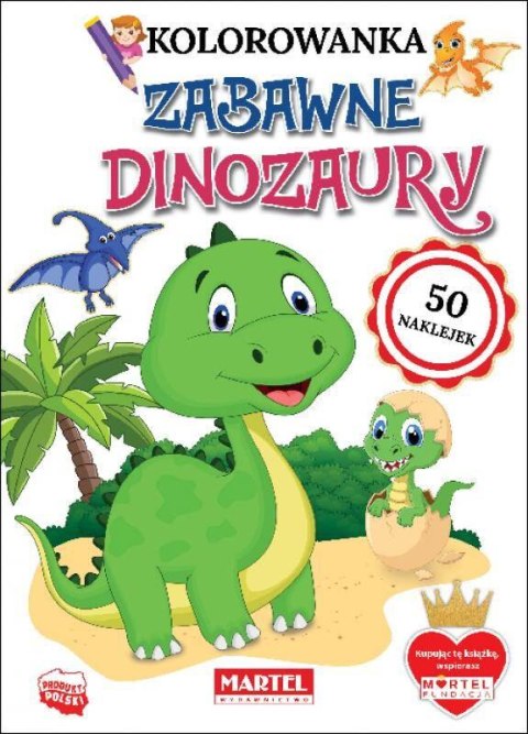 Kolorowanka z naklejkami Zabawne dinozaury Kolorowanka z naklejkami Zabawne dinozaury