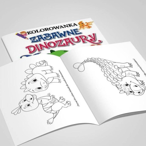 Kolorowanka z naklejkami Zabawne dinozaury Kolorowanka z naklejkami Zabawne dinozaury