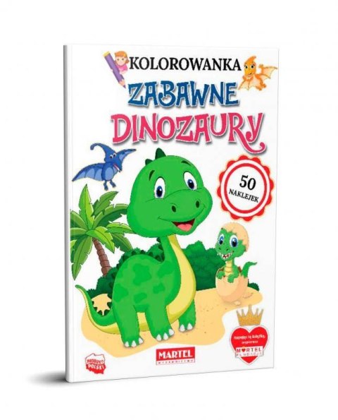 Kolorowanka z naklejkami Zabawne dinozaury Kolorowanka z naklejkami Zabawne dinozaury