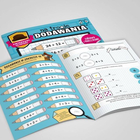 Zwierzaki tajniaki na tropie dodawania z naklejkami Zwierzaki tajniaki na tropie dodawania z naklejkami