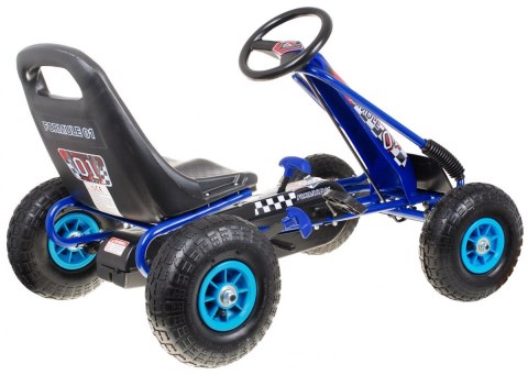 Gokart Air na pedały dla dzieci 3+ Niebieski + Pompowane opony + Regulowany fotel Gokart Air na pedały dla dzieci 3+ Niebieski + Pompowane opony + Regulowany fotel