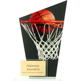 Trofeum szklane, dwie tafle - KOSZYKÓWKA