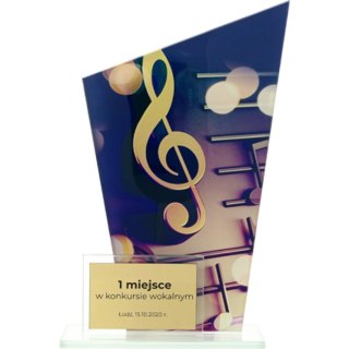Trofeum szklane, dwie tafle - MUZYKA