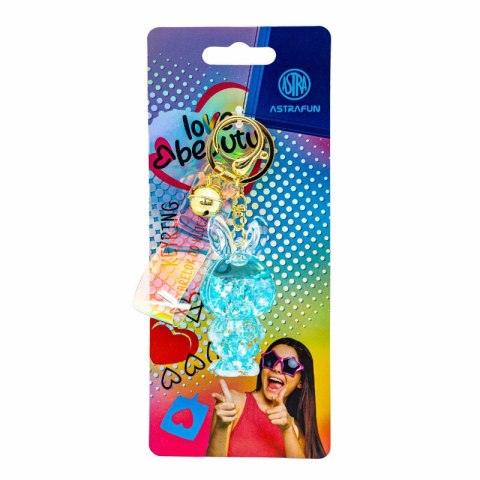 Brelok metalowy z płynnym wypełnieniem LOVE&BEAUTY- 1 szt. tie-card Brelok metalowy z płynnym wypełnieniem LOVE&BEAUTY- 1 szt. tie-card