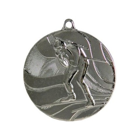 Medal srebrny biathlon z miejscem na emblemat 25 mm - medal stalowy Medal srebrny biathlon z miejscem na emblemat 25 mm - medal stalowy