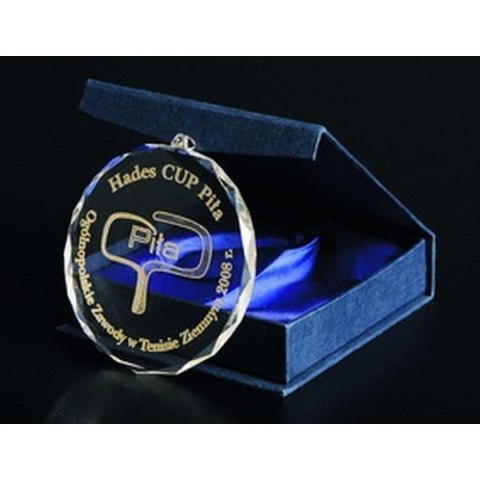 Medal szklany grawerowany z etui Medal szklany grawerowany z etui