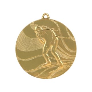 Medal złoty biathlon z miejscem na emblemat 25 mm - medal stalowy