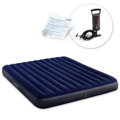 Materac dmuchany 203x183x25 cm z pompką tłokową INTEX 64755 Materac dmuchany 203x183x25 cm z pompką tłokową INTEX 64755
