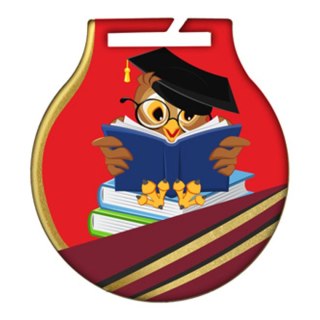 Medal stalowy z usługą Q - SZKOLNICTWO + grawer na laminacie