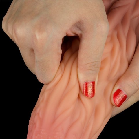 DILDO 10'' DUAL LAYERED PLATINUM SILICONE TONGUE