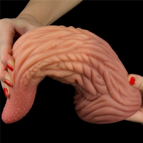 DILDO 10'' DUAL LAYERED PLATINUM SILICONE TONGUE