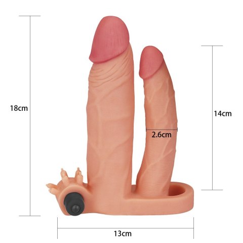 PRZEDŁUŻKA ADD 1" VIBRATING DOUBLE PENIS SLEEVE