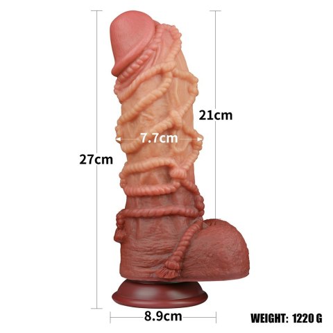 10.5'' DUAL LAYERED PLATINUM SILICONE COCK WI