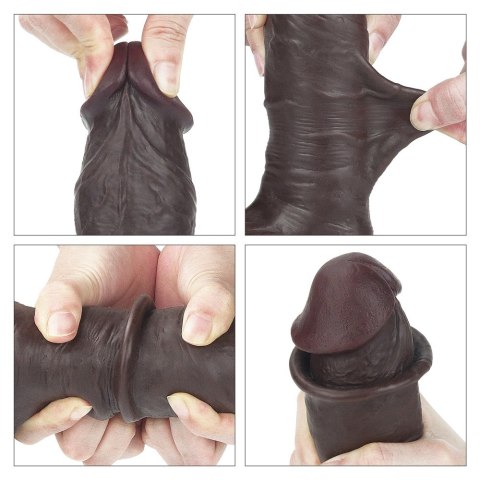 7.8'' SLIDING SKIN DUAL LAYER DONG - WHOLE TESTICLE